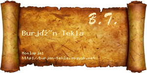 Burján Tekla névjegykártya